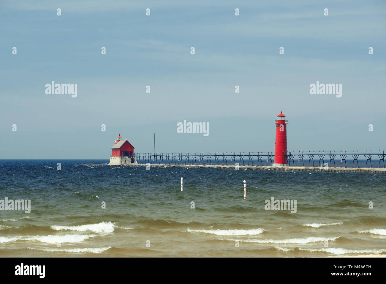 Grand Haven South Pierhead innere Licht, 1905 erbaut Stockfoto