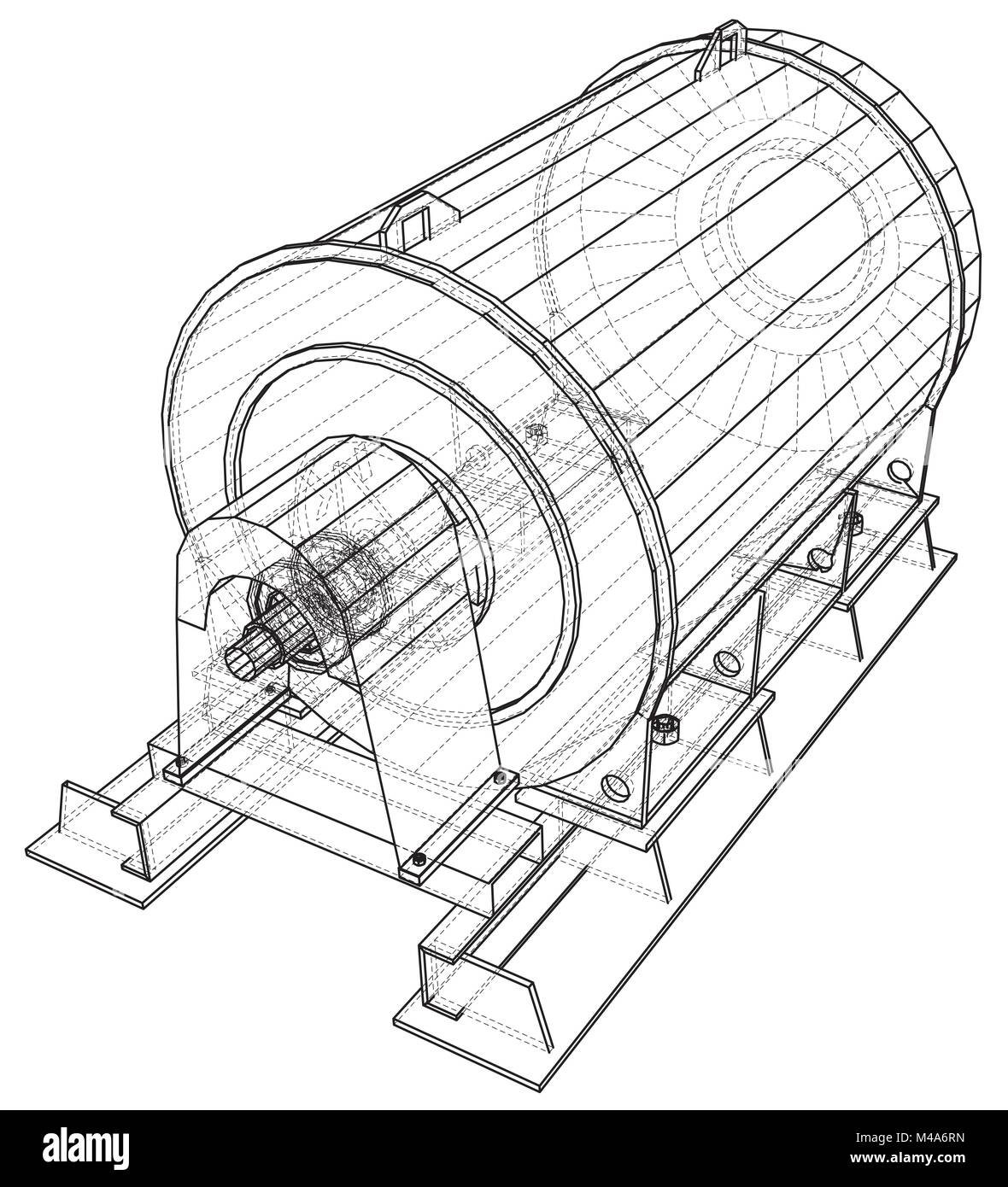 Industrielle Anlagen. Wire-Frame. Vector EPS 10-Format. Vektor Rendering von 3d Stock Vektor