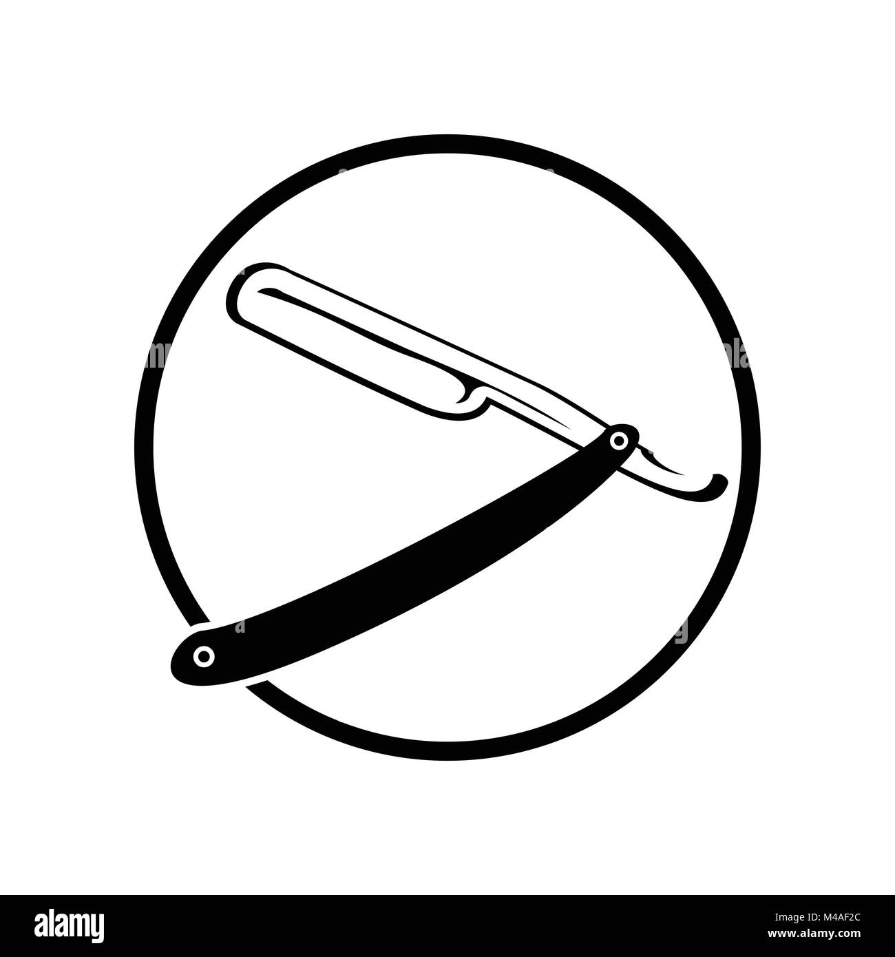 Jahrgang alte Rasierklinge Rundschreiben Emblem Symbol Vektorgrafik Abzeichen Design Stock Vektor