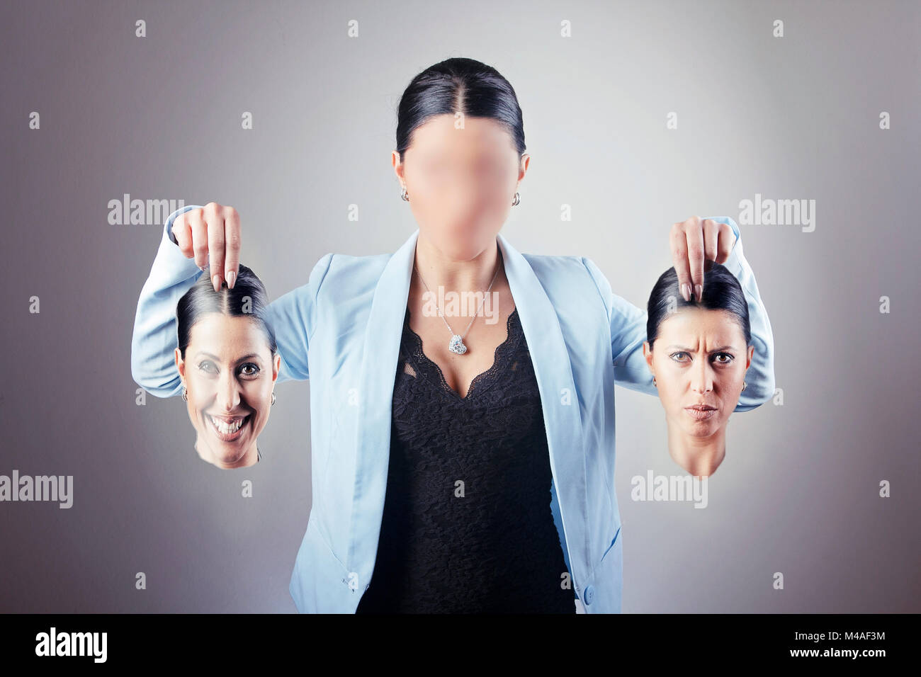 Business woman mit der Identität Störung Stockfoto