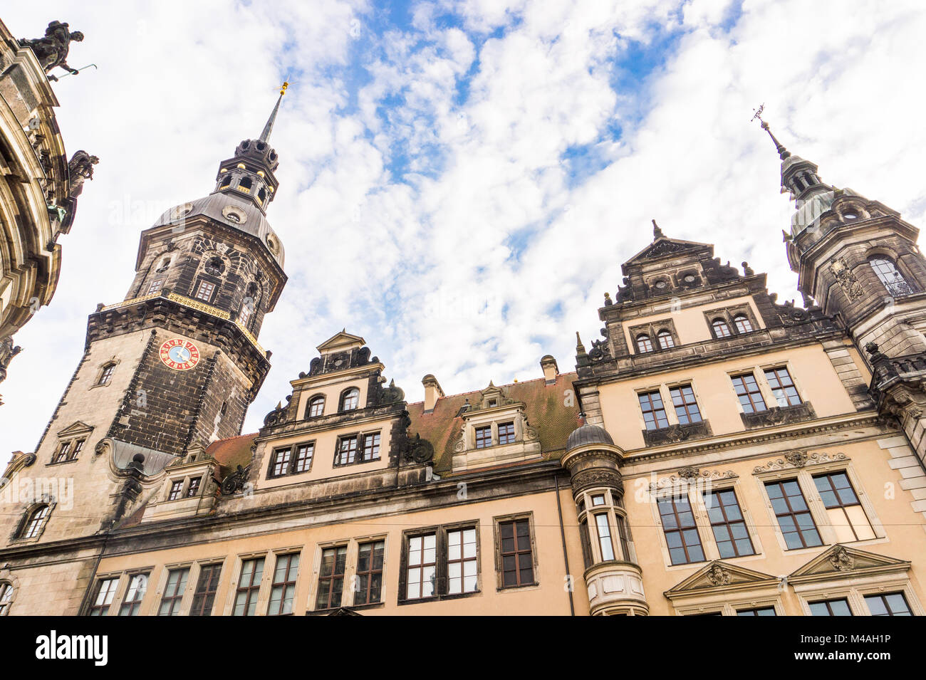 Gebäude in der Altstadt von Dresden, der Landeshauptstadt des Freistaates Sachsen in Deutschland. Stockfoto