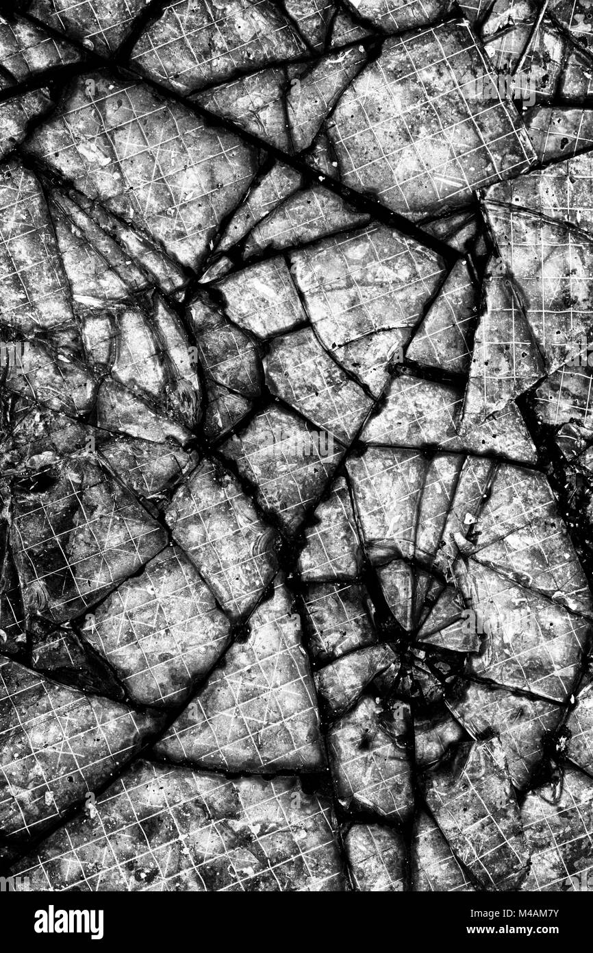 Zerbrochene Sicherheitsglas Stockfoto