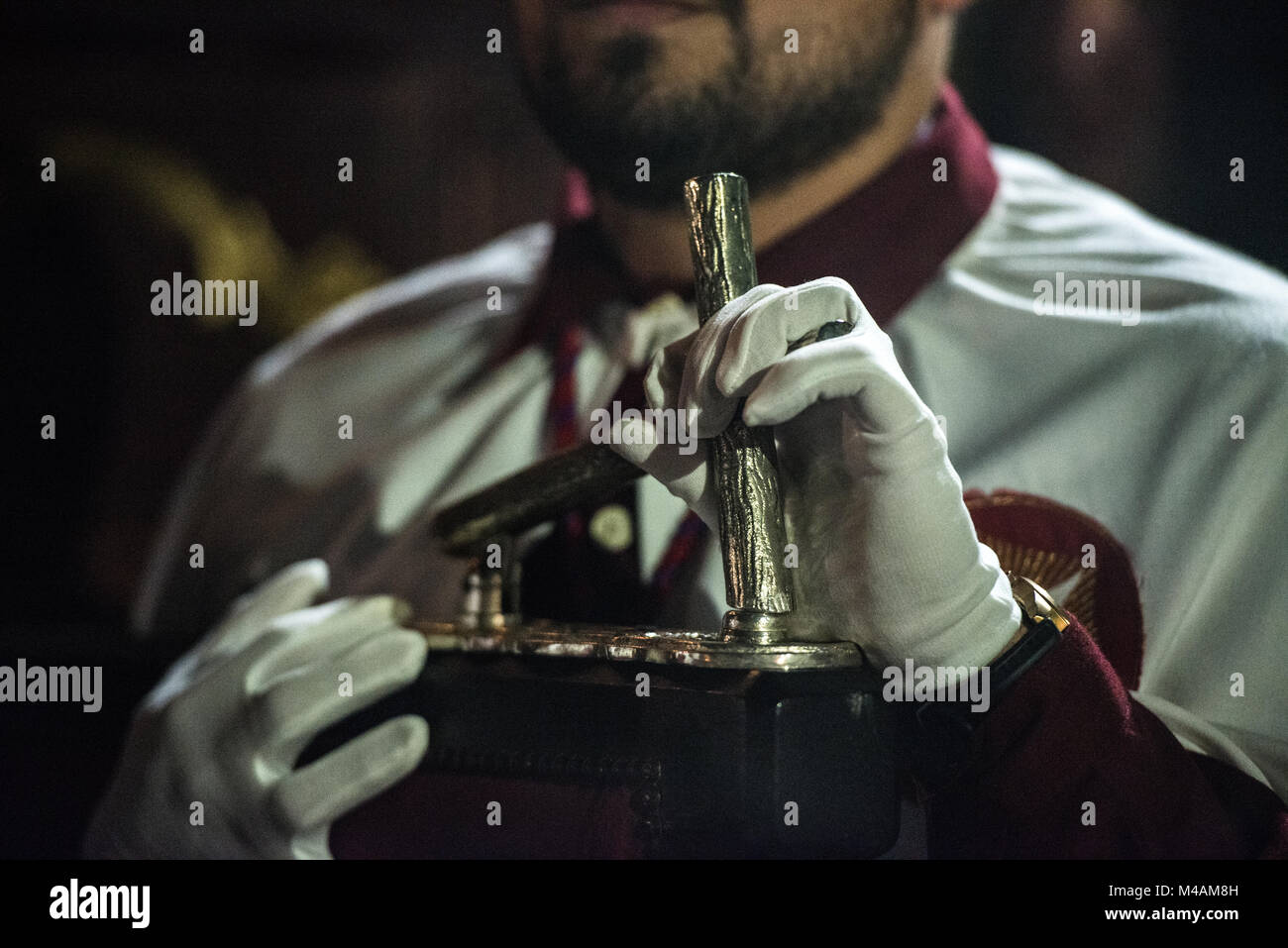 Die päpstlichen und königlichen Bruderschaft des Heiligen Geistes, des Heiligen Christus des Heiligtums und der Heiligen Jungfrau Maria Co-Redemptrix. Stockfoto