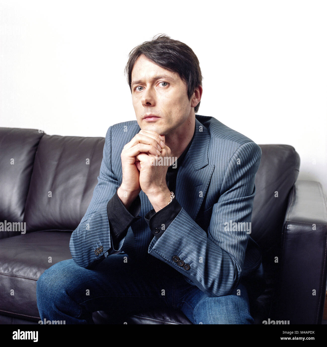 Brett Anderson Sänger der englischen Band Suede, fotografiert in London, England. Stockfoto