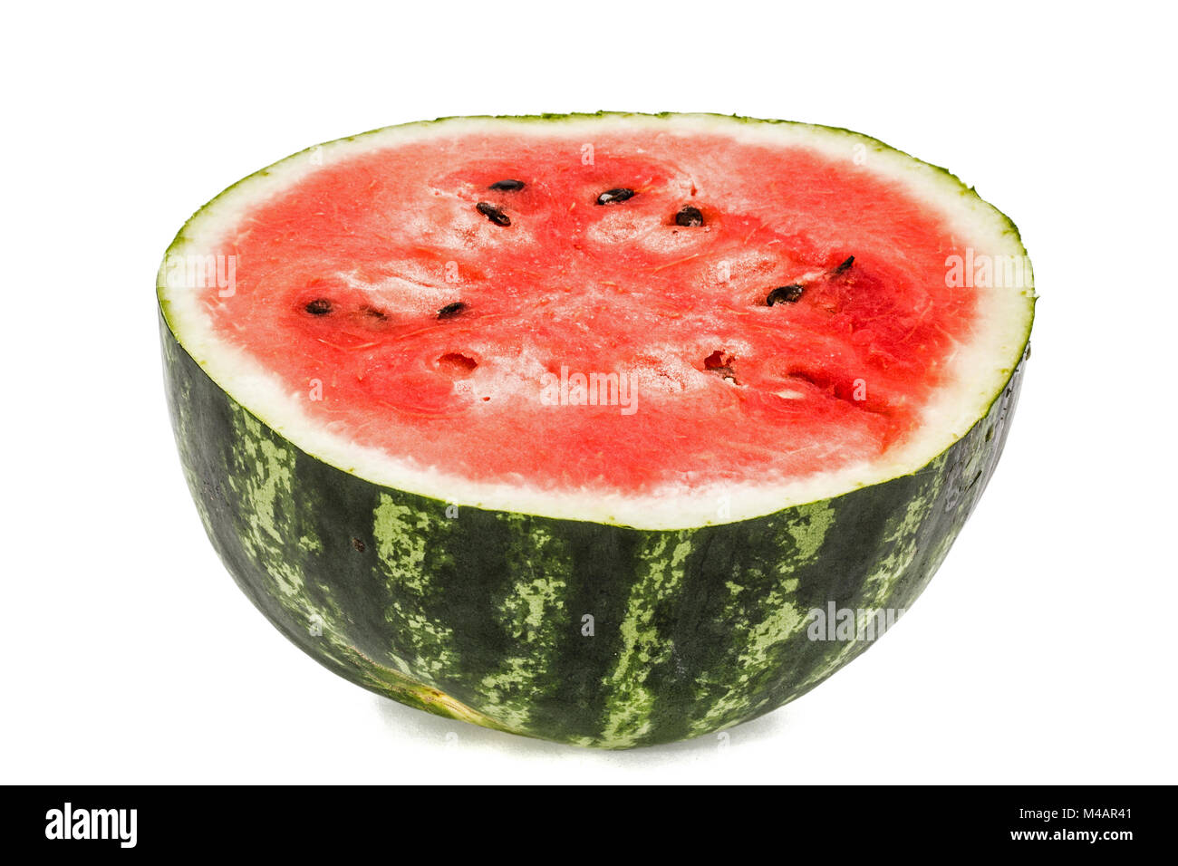 RIPE in Scheiben Wassermelone, isoliert auf weißem Hintergrund Stockfoto