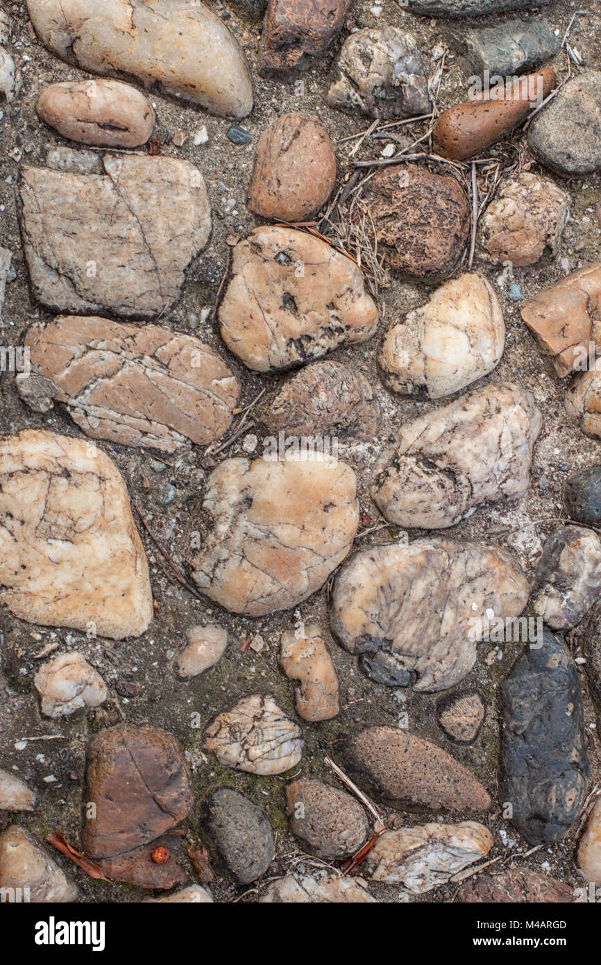 Zement gemischt Kies Steinboden Textur Stockfoto