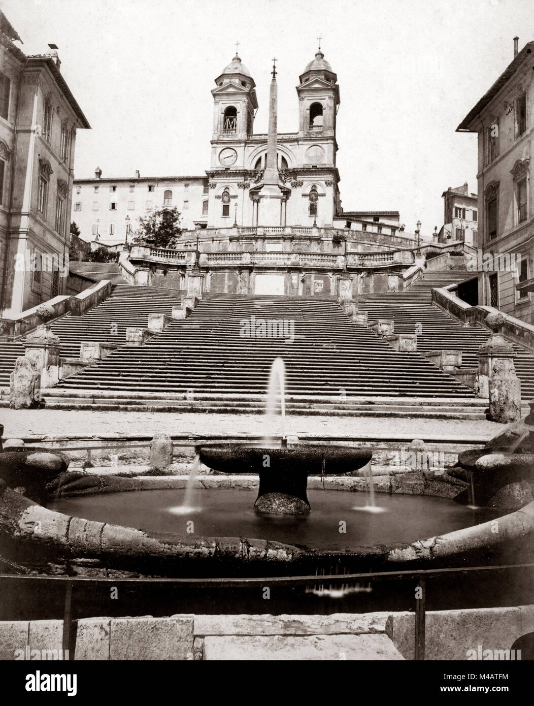 C 1880 s Italien Rom - Spanische Treppe Stockfoto