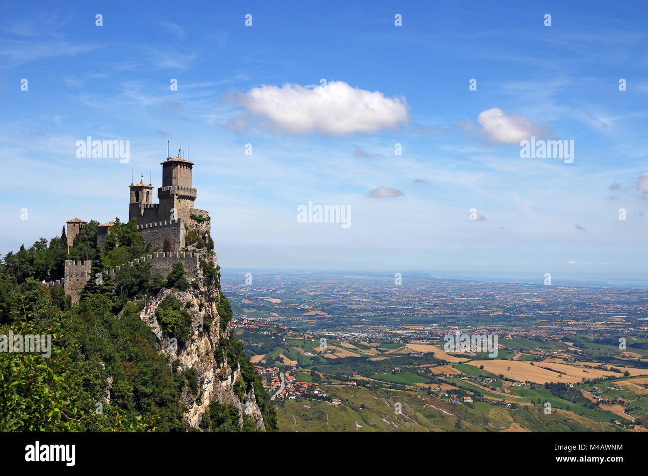 Della Rocca Guaita San Marino Festung Landschaft Stockfoto