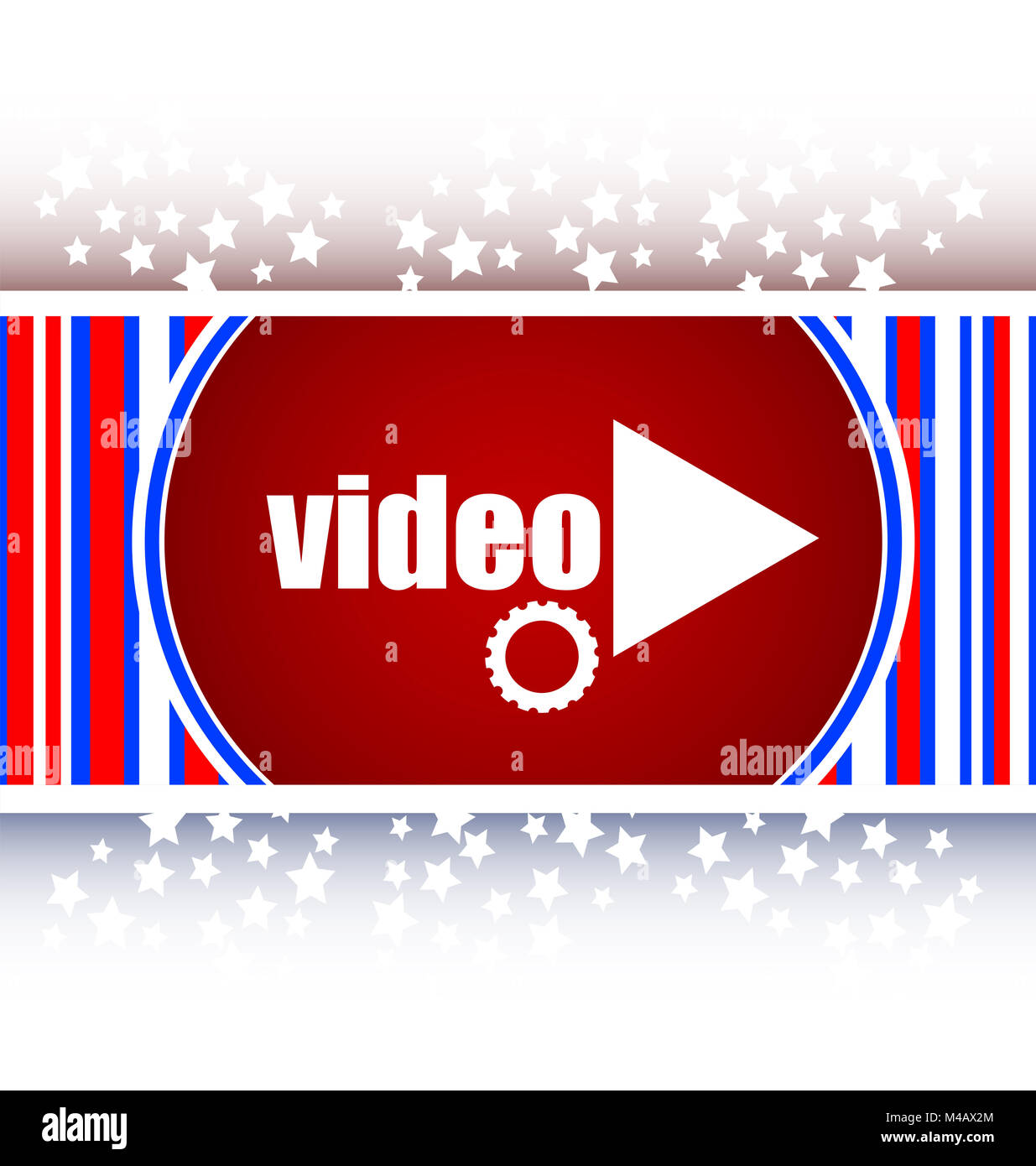 Schaltfläche "Video abspielen" (Symbol) auf weißem Hintergrund Stockfoto