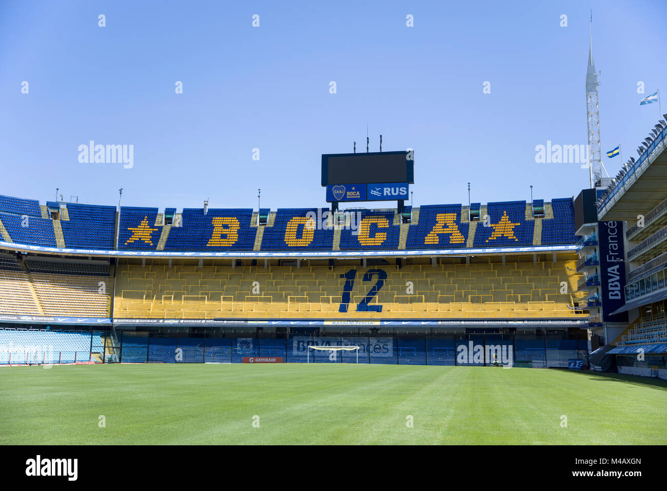 Detail von La Bombonera Stadion in Buenos Aires, Argentinien. Stockfoto