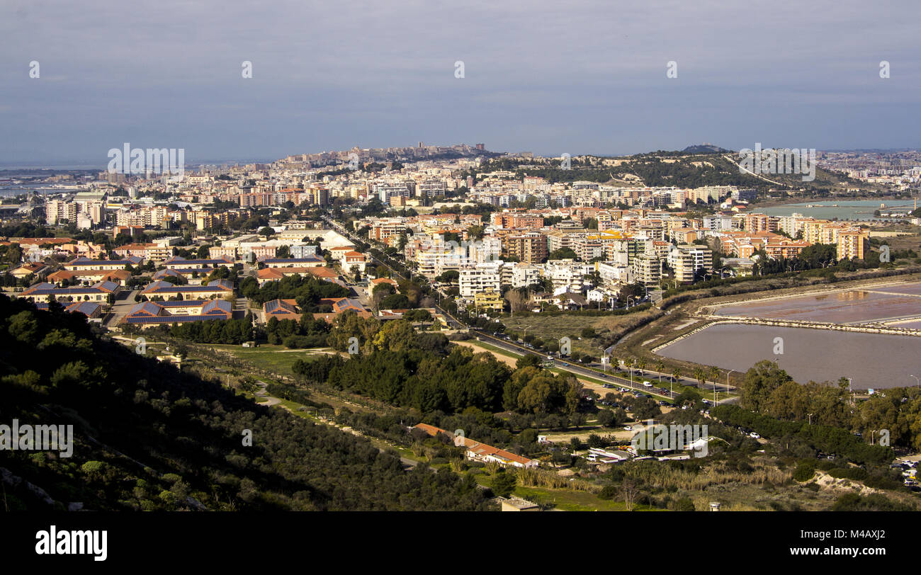 Cagliari Übersicht Stockfoto
