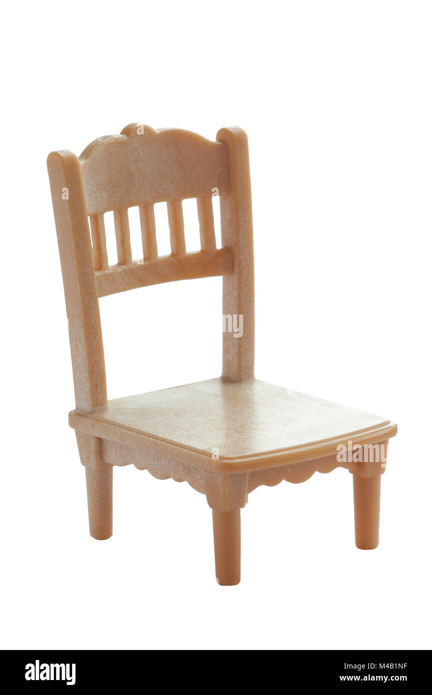 Toy Stuhl aus Kunststoff auf weißem Hintergrund Stockfoto
