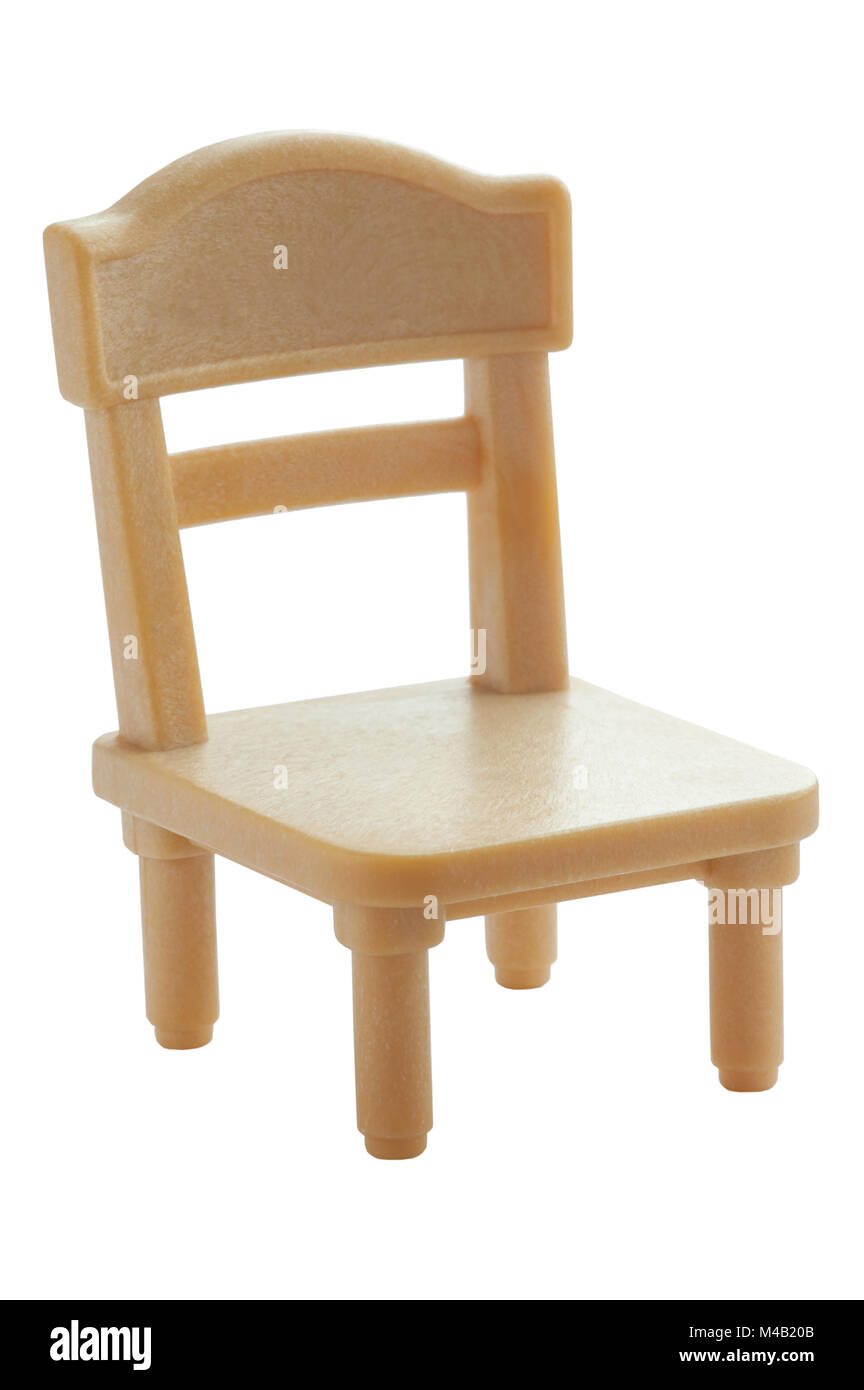 Toy Stuhl aus Kunststoff auf weißem Hintergrund Stockfoto