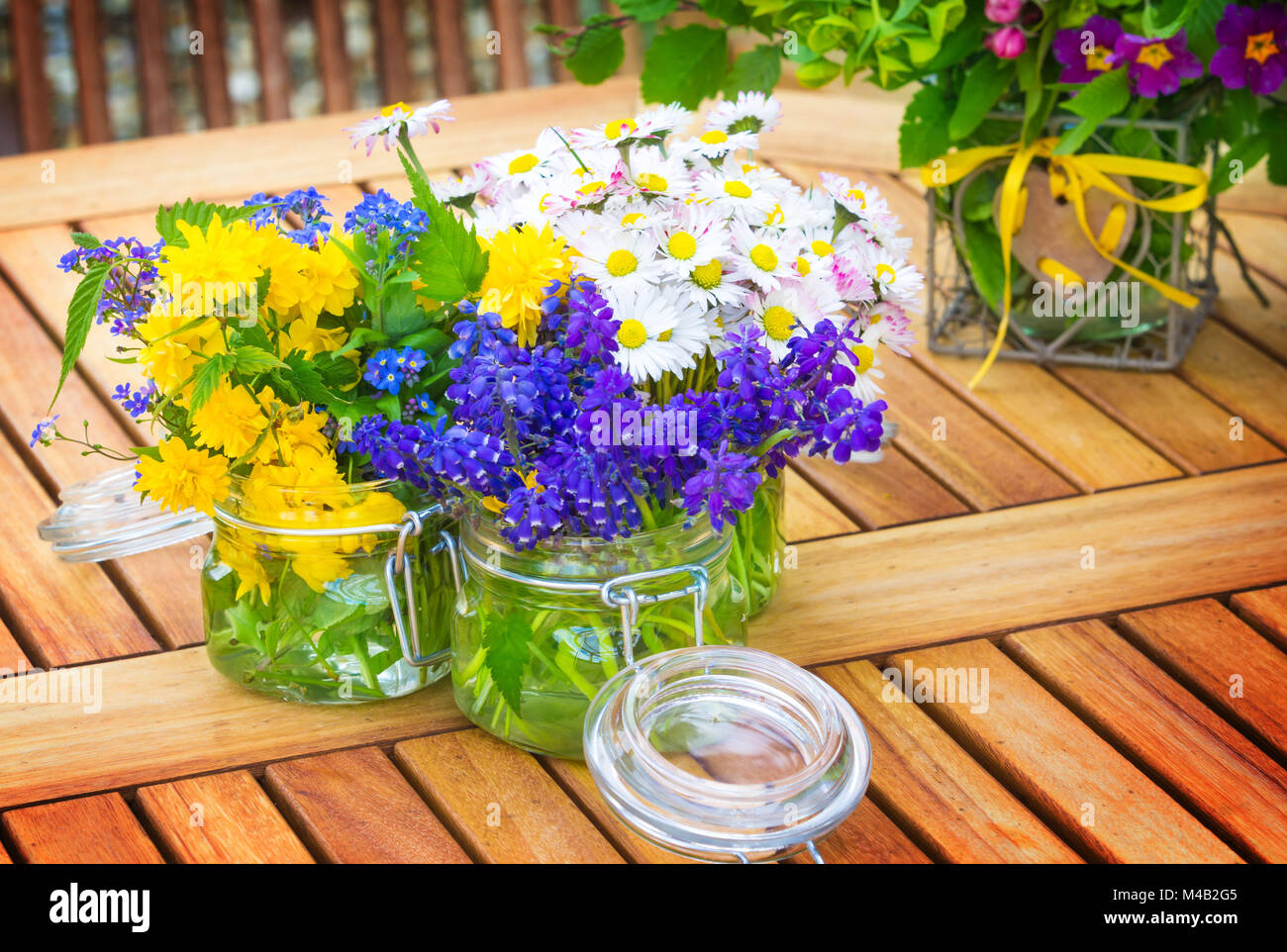 Blumen, Tischdekoration, Ostern Stockfoto