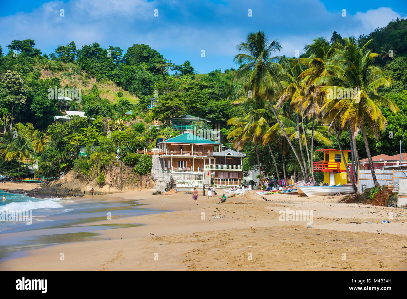 Strand von Castara, Tobago, Trinidad und Tobago, Karibik Stockfoto