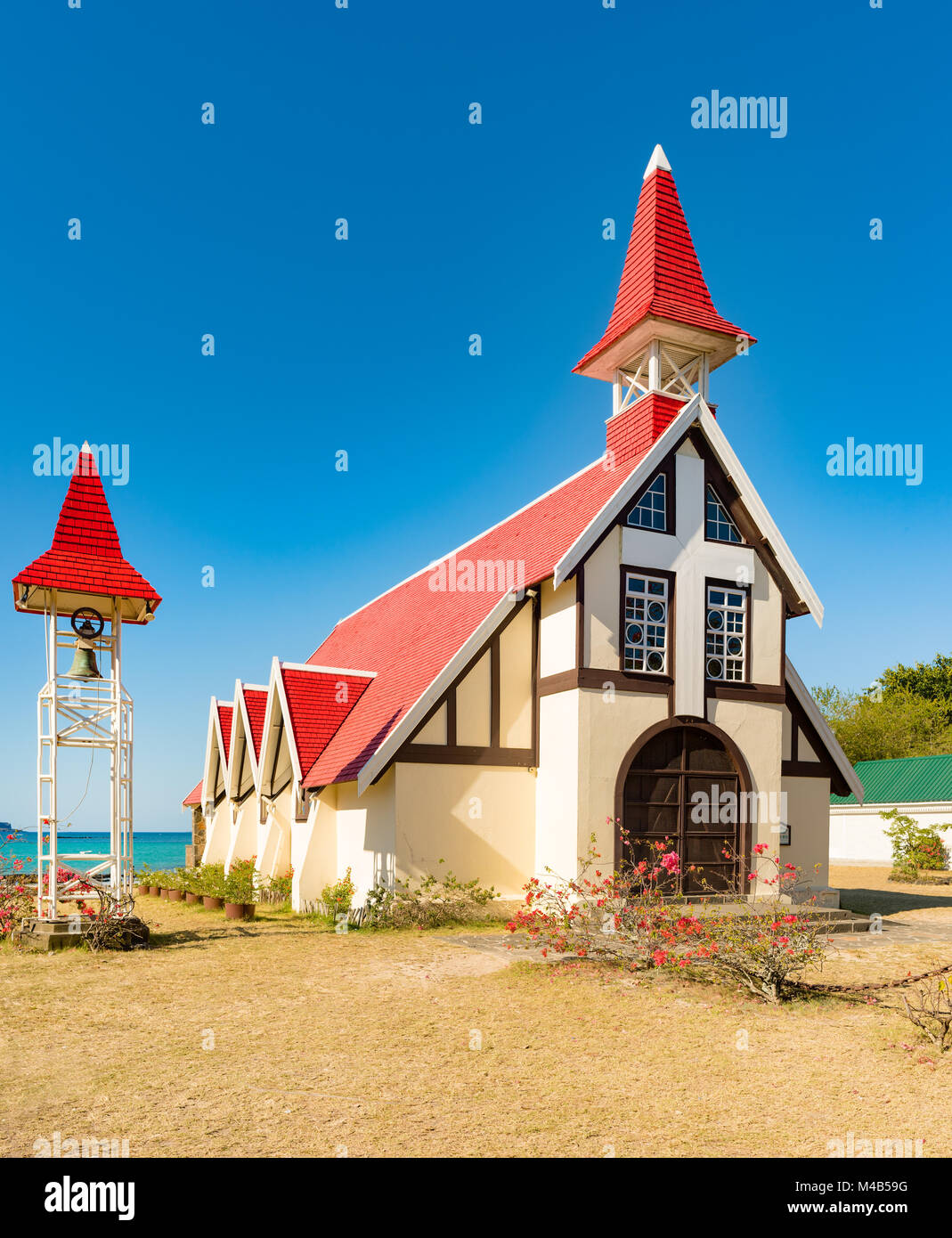 Notre Dame Auxiliatrice Kirche in Cap Malheureux. Stockfoto