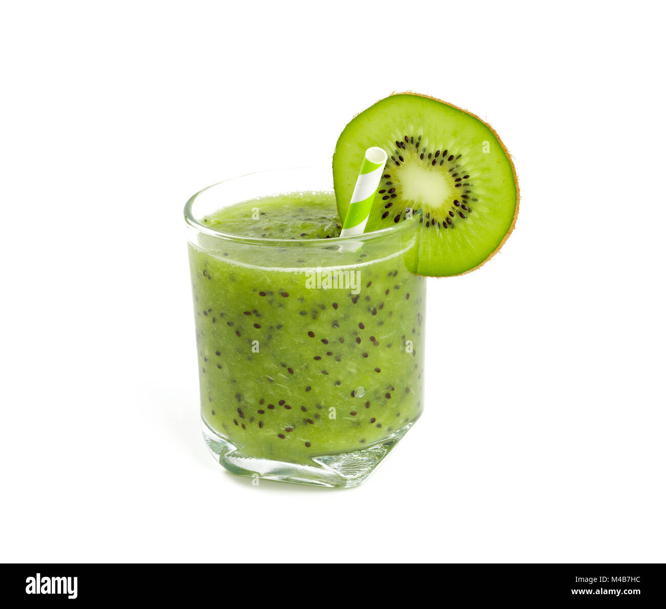 Kiwi Smoothie in einem Glas Stockfoto