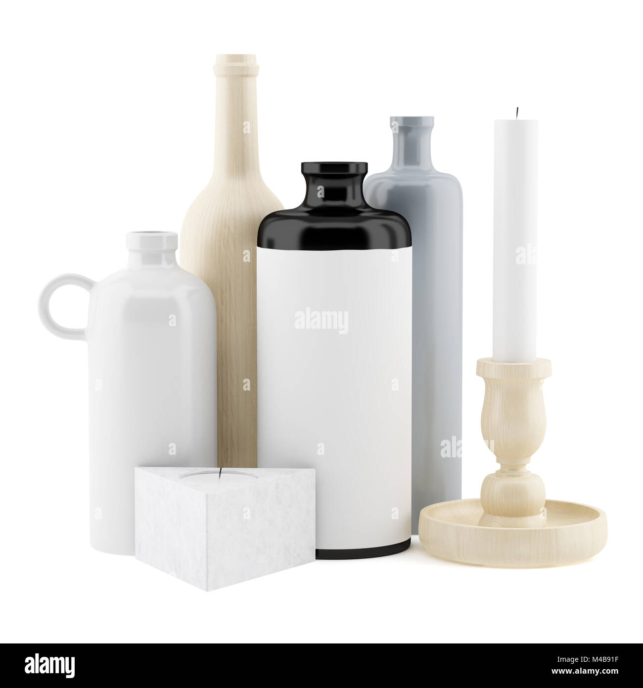Keramik-Vasen isoliert auf weißem Hintergrund Stockfoto