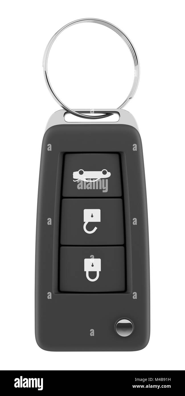 Auto Schlüssel Fernbedienung isoliert auf weißem Hintergrund Stockfoto