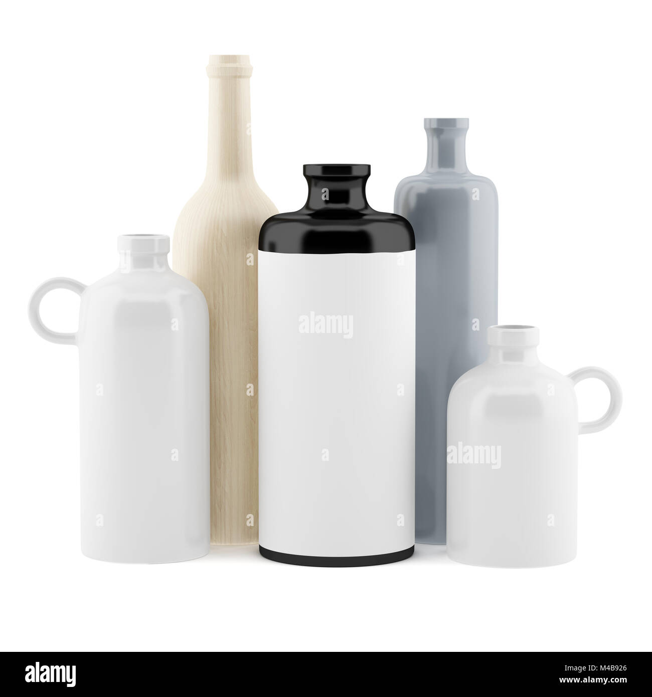 Keramik-Vasen isoliert auf weißem Hintergrund Stockfoto