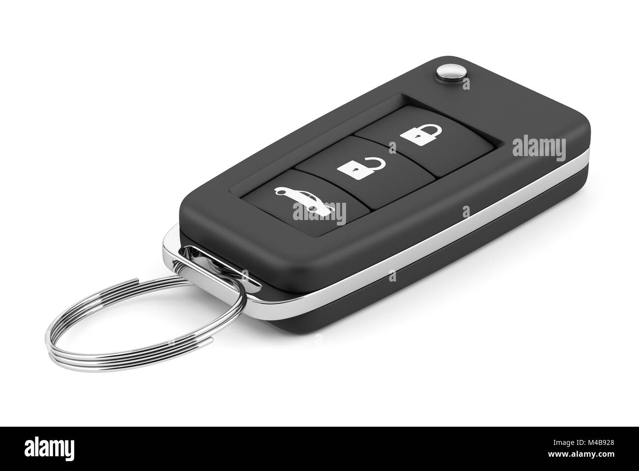 Auto Schlüssel Fernbedienung isoliert auf weißem Hintergrund Stockfoto