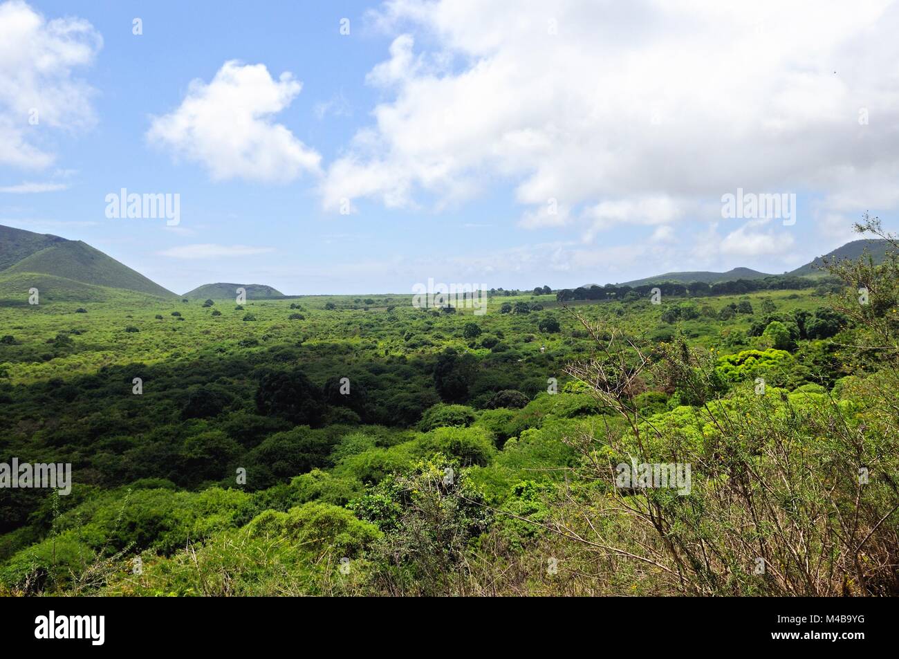 Blick über die Insel Floreana Galapagos Inseln Ecuador Stockfoto