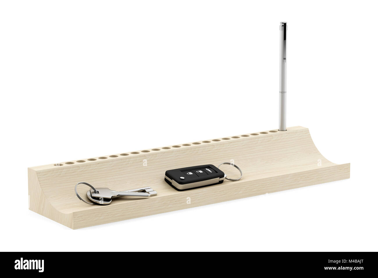 Schreibtisch-Schublade isoliert auf weißem Hintergrund Stockfoto