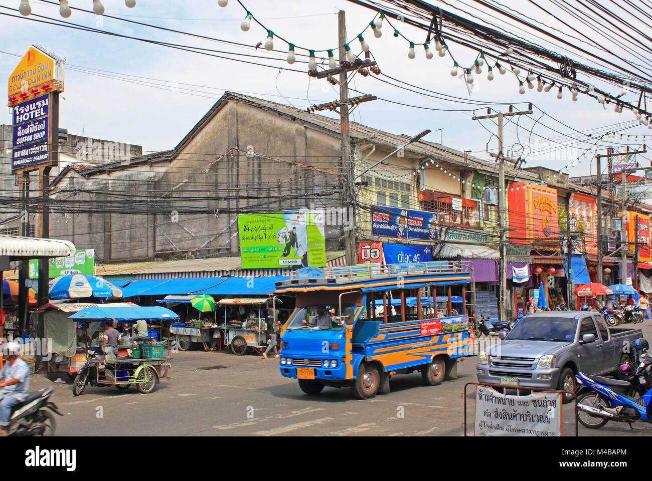 Blick auf die Straße, die Stadt Phuket, Thailand Stockfoto