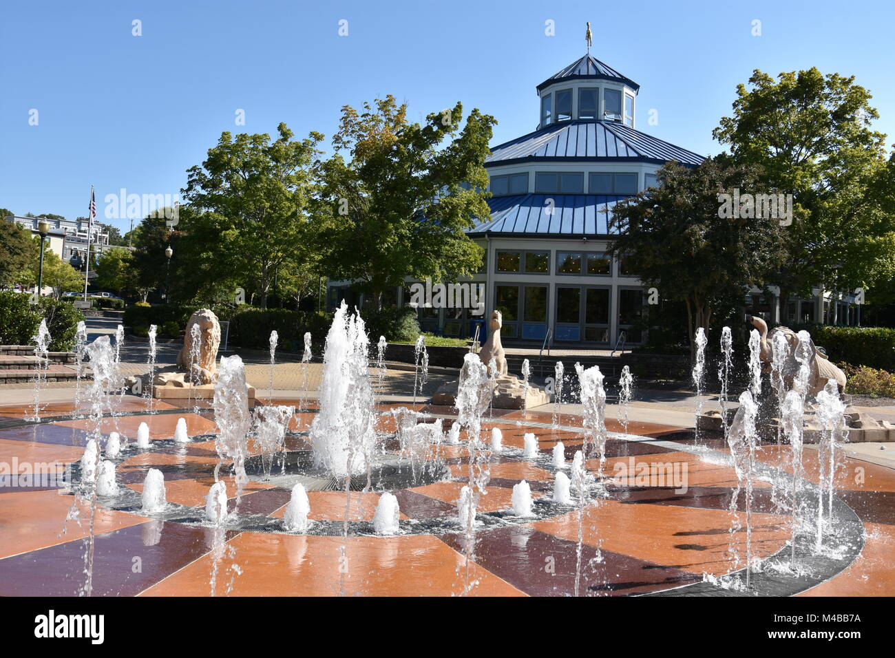 Interaktive Brunnen bei Coolidge Park in Chattanooga, Tennessee Stockfoto