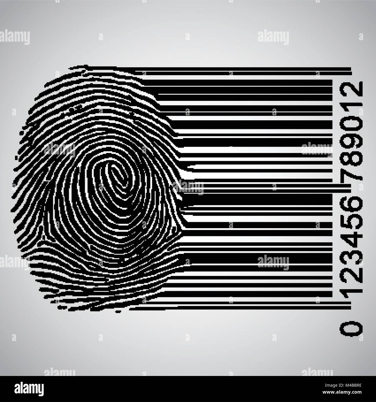 Fingerabdruck zu Barcode Vector Illustration Stock Vektor