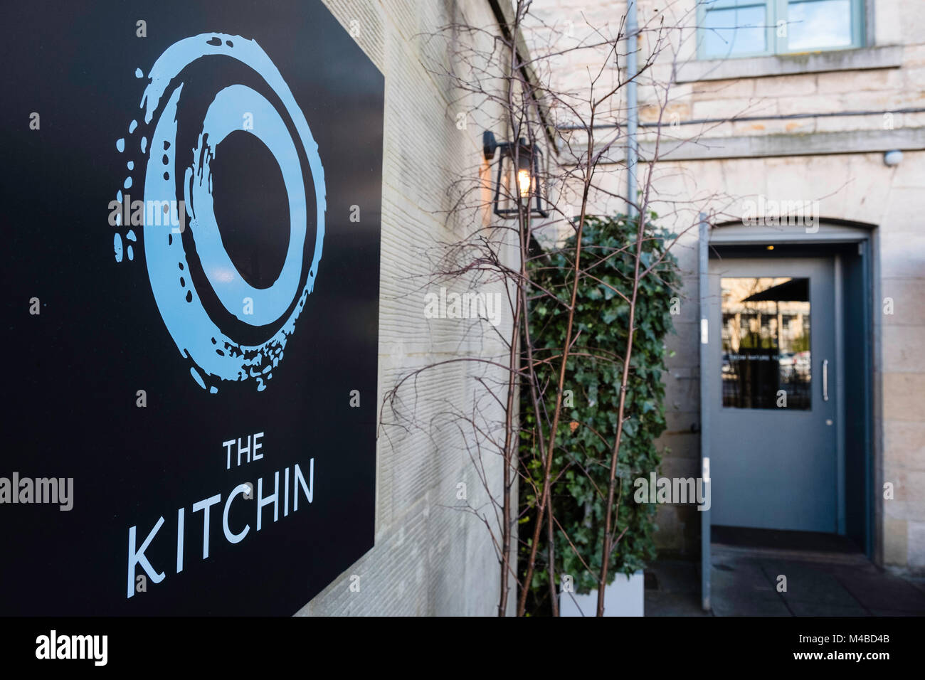 Eingang zum kitchin Restaurant in Leith, Edinburgh, Schottland, Vereinigtes Königreich Stockfoto