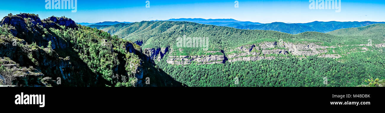 Querformat oben auf Tabelle Rock Mountain nc Stockfoto