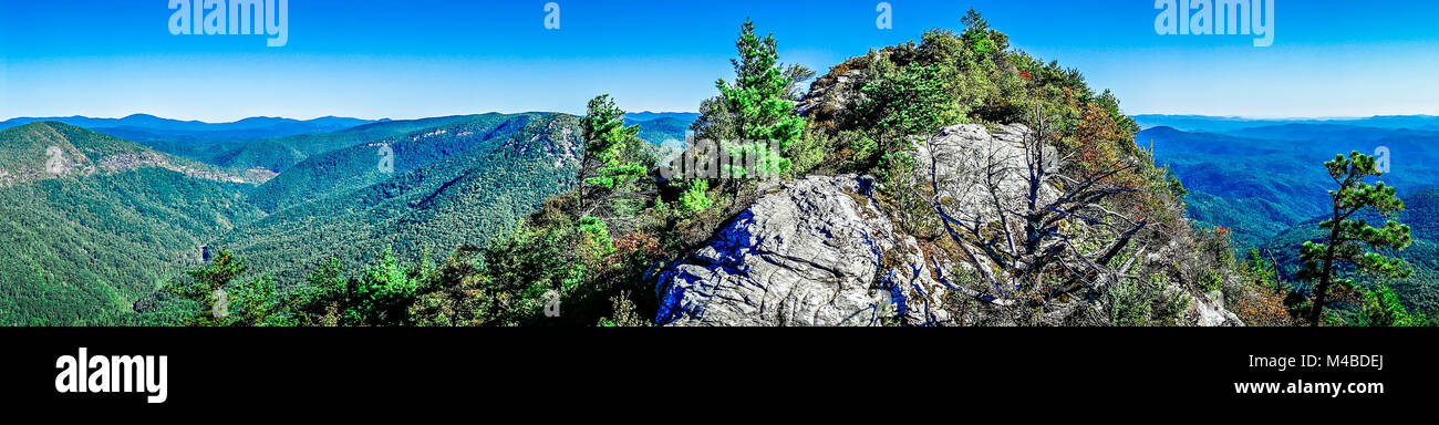 Querformat oben auf Tabelle Rock Mountain nc Stockfoto