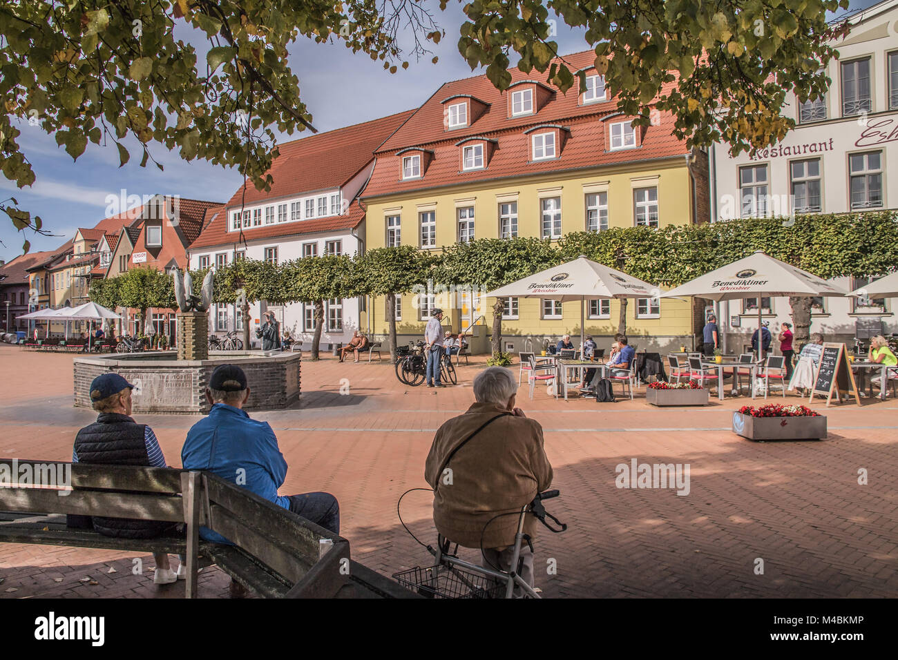 Marktplatz Barth, Mecklenburg-Vorpommern, September Stockfoto