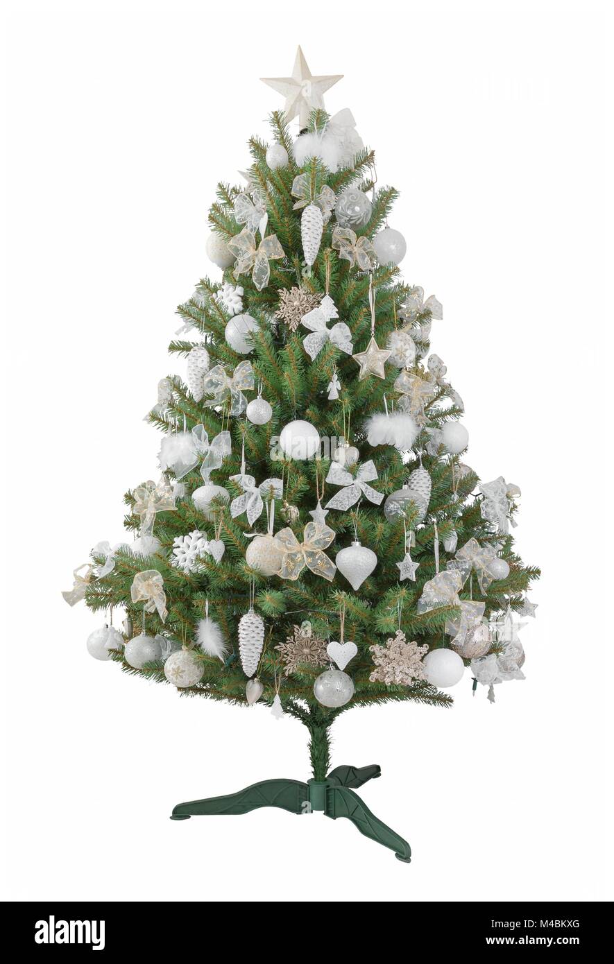 Ein Schoner Weihnachtsbaum Auf Weissem Hintergrund Stockfotografie Alamy