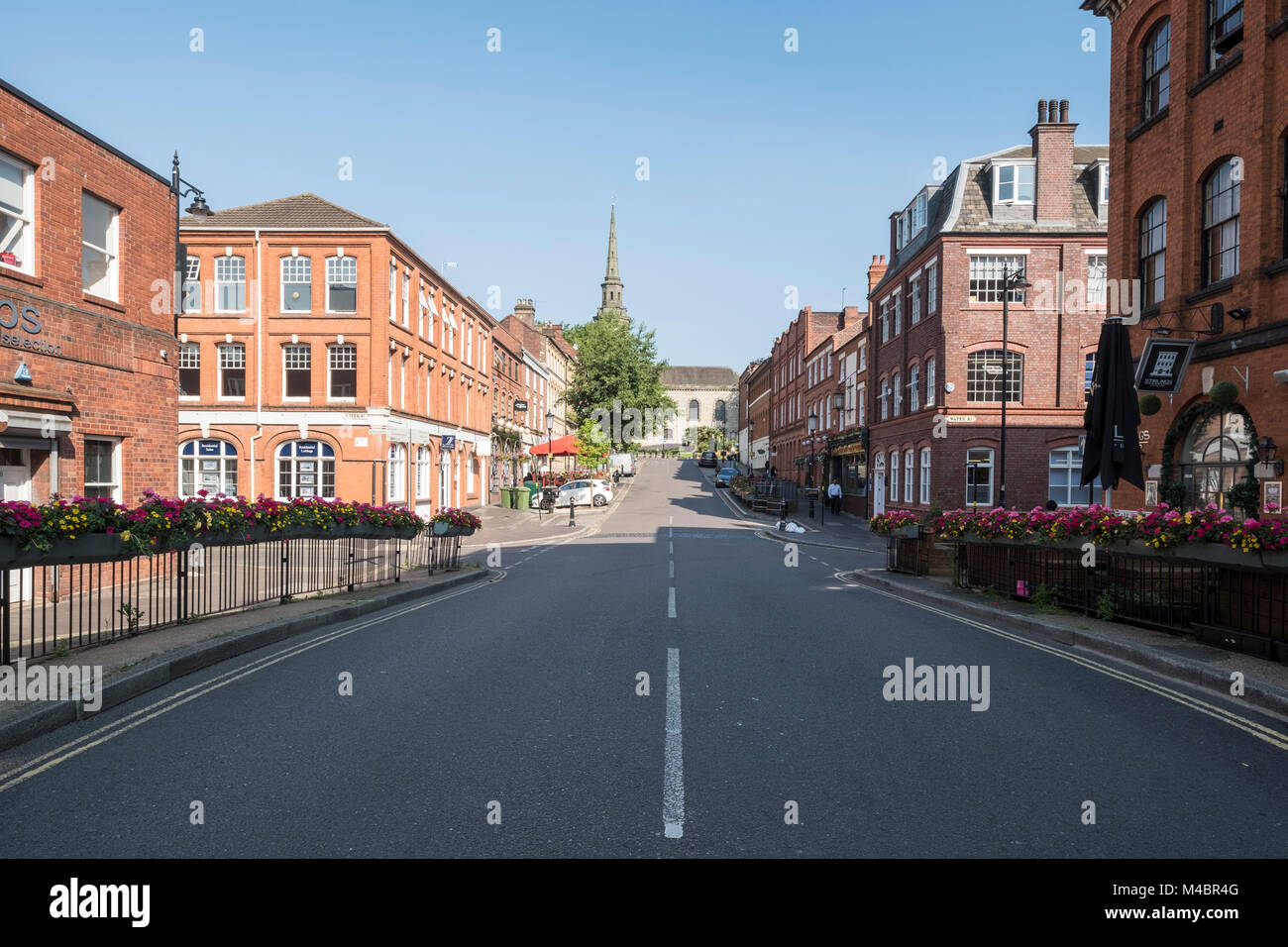 Ludgate Hill und der St. Pauls Kirche, das Jewellery Quarter von Birmingham, England Stockfoto