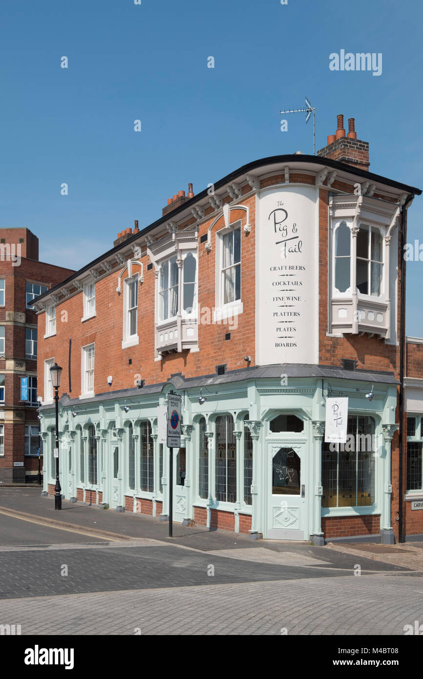 Das Schwein und Schwanz Pub, das Jewellery Quarter von Birmingham, England Stockfoto