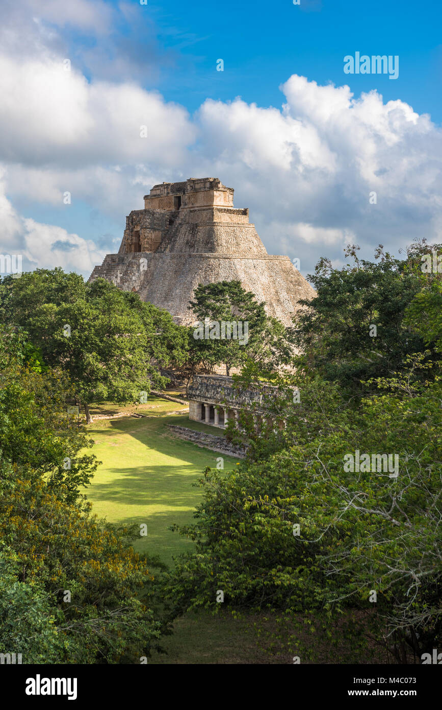Pyramide des Zauberers in Uxmal, Yucatan, Mexiko Stockfoto