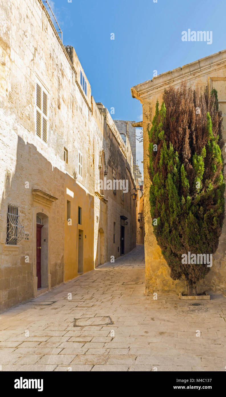 Malta - Straßen von Mdina Stockfoto