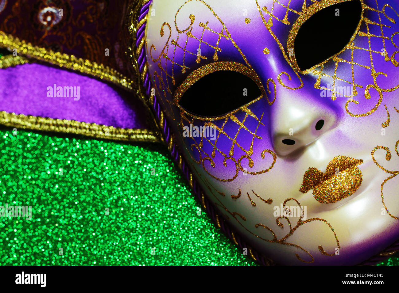 Hintergrund für Mardi Gras oder Fat Tuesday Stockfoto