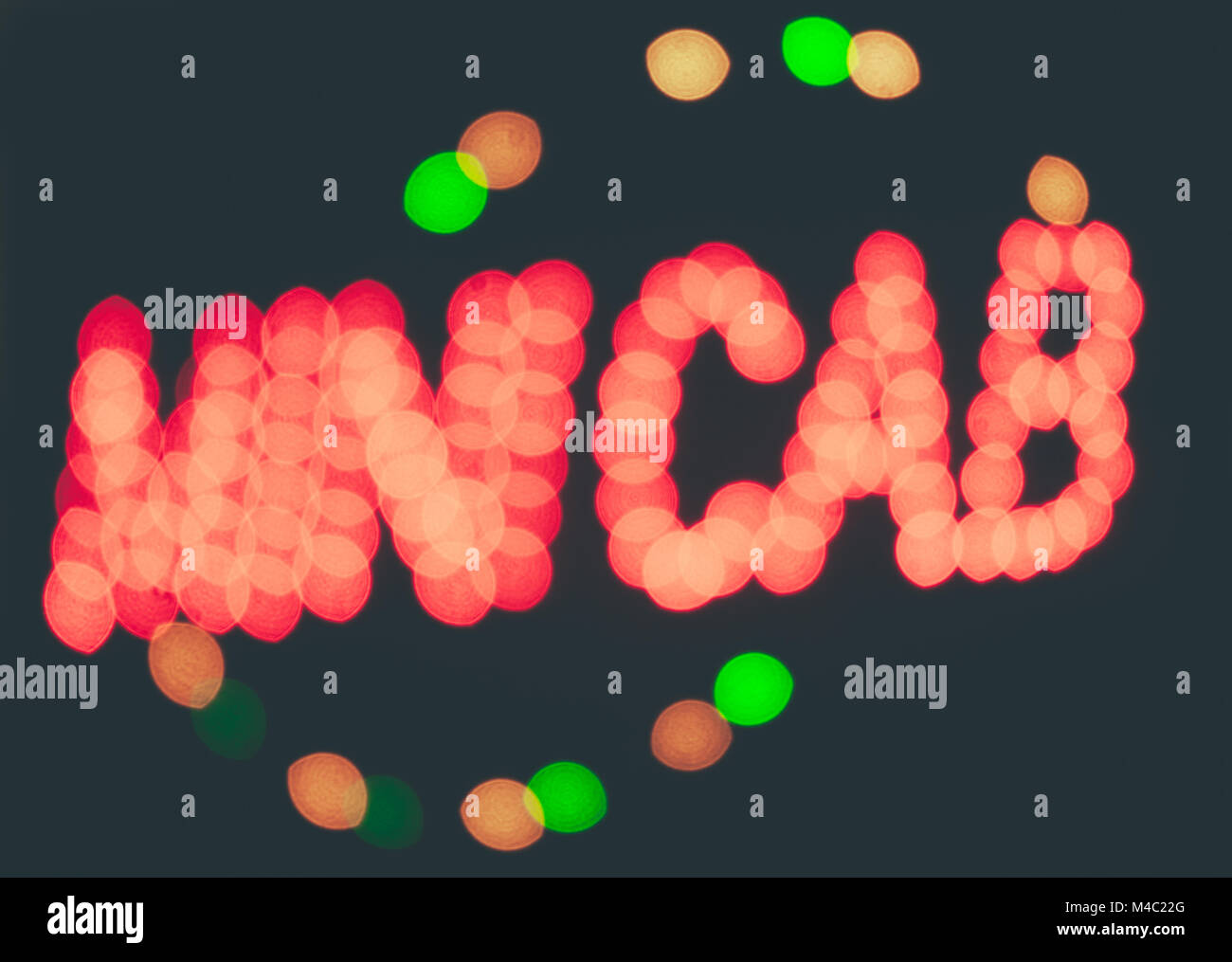 Diffuse minicab Neon Stockfoto