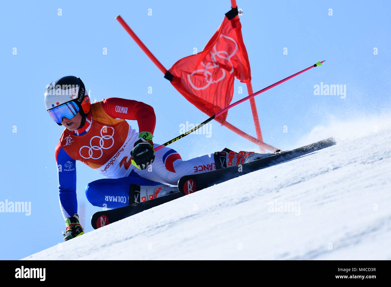 Pyeongchang, Südkorea. Credit: MATSUO. 15 Feb, 2018. Tessa Worley (FRA) Ski Alpin: Frauen Riesenslalom in Yongpyong Alpine Center während der PyeongChang 2018 Olympic Winter Games in Pyeongchang, Südkorea. Credit: MATSUO. K/LBA SPORT/Alamy leben Nachrichten Stockfoto