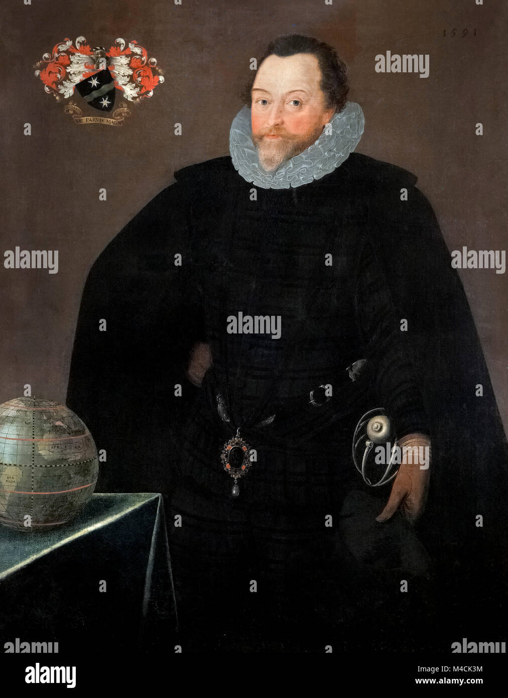 Francis Drake. Portrait von Sir Francis Drake (1540-1596), von Marcus Gheeraerts, Öl auf Leinwand, 1591 Stockfoto