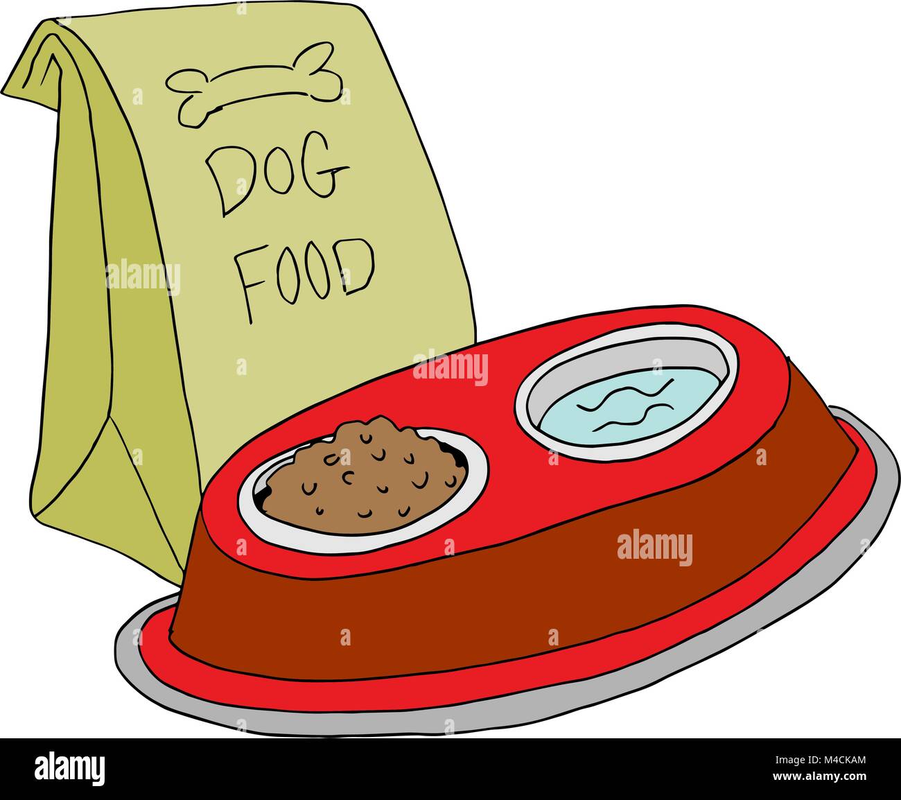 Ein Bild von einem Hund Nahrung füttern. Stock Vektor