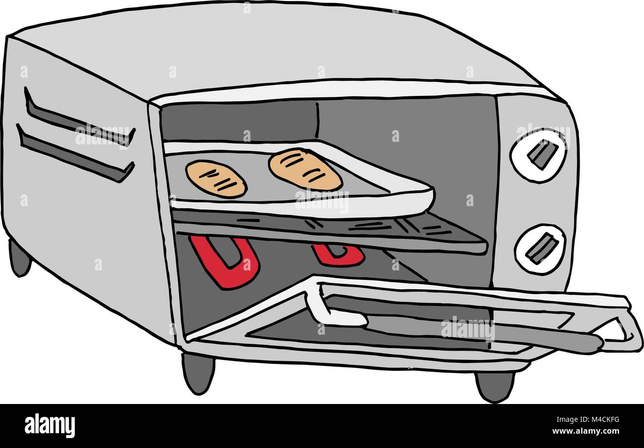 Ein Bild von einem retro Toaster Backofen. Stock Vektor