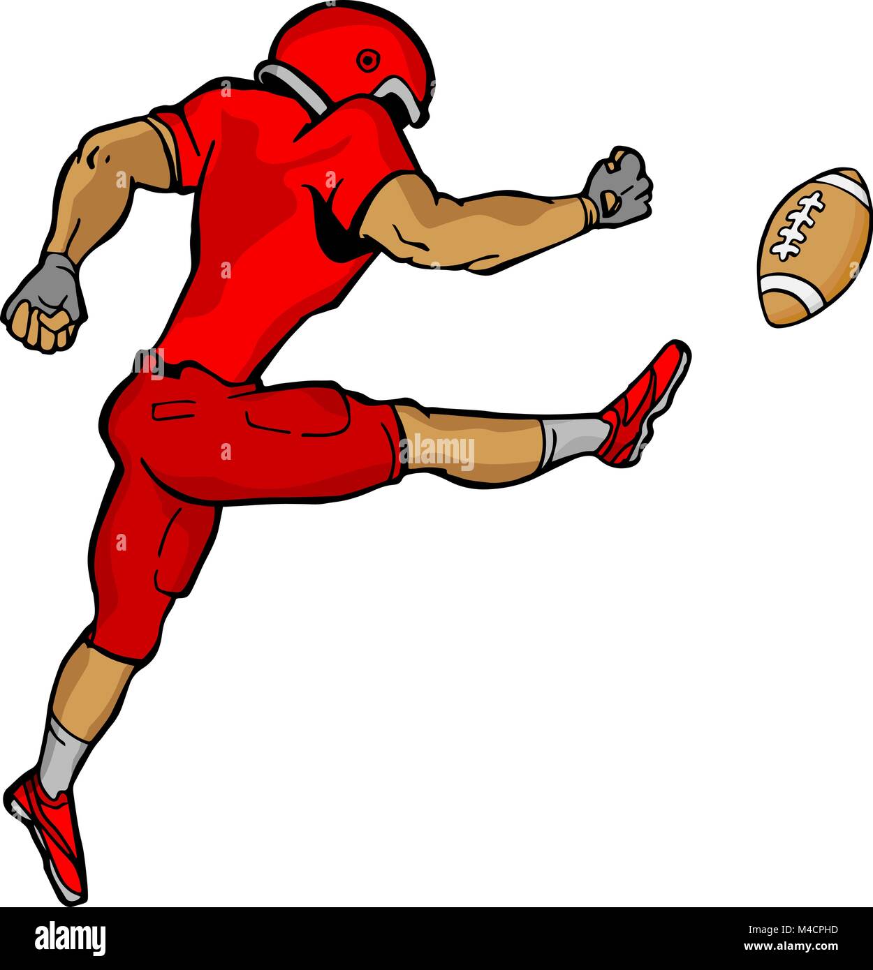 Ein Bild von einem Kicking football player. Stock Vektor
