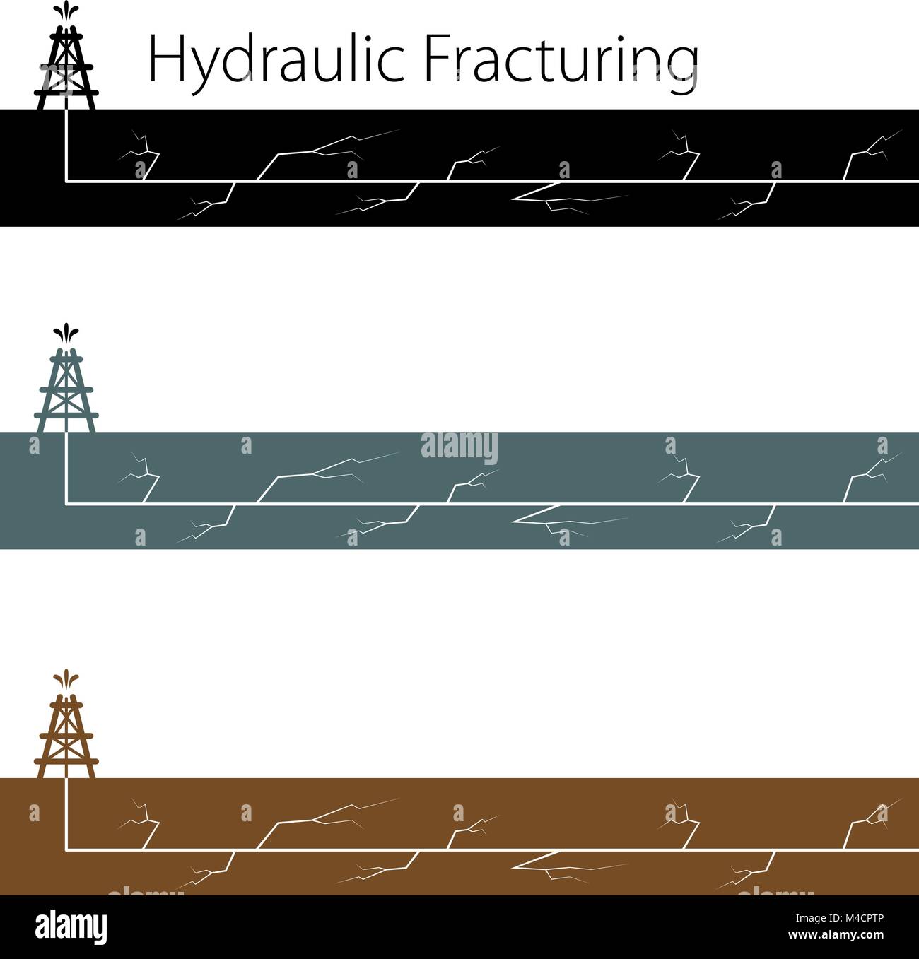 Ein Bild von einem hydraulischen Fracking Banner ist. Stock Vektor