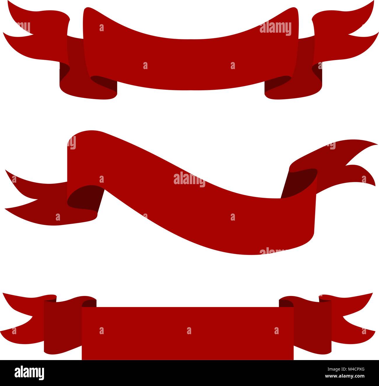 Ein Bild von einem roten Band banner Icon Set. Stock Vektor