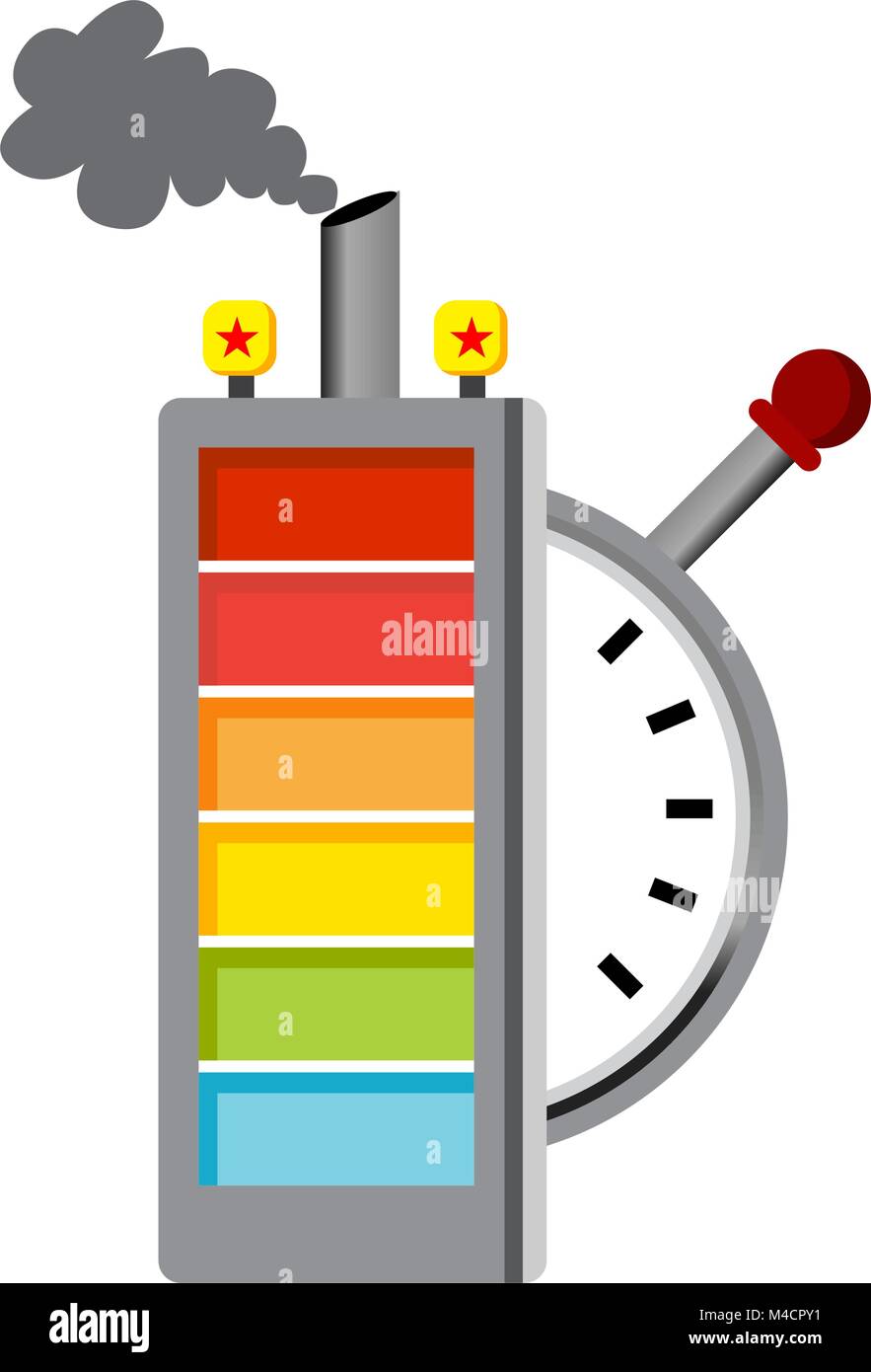 Ein Bild von einer Industrie Hebel Manometer Symbol. Stock Vektor