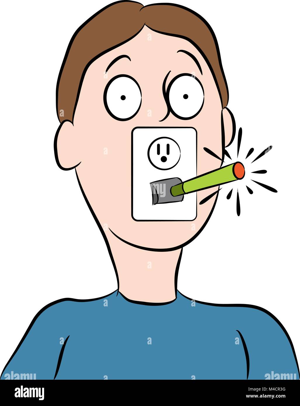 Ein Bild von einem Mann rauchen eine abstrakte e-Zigarette. Stock Vektor